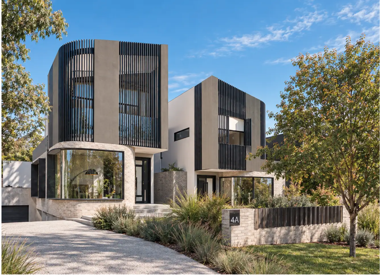 Garran Curved Houses dual occupancy in Canberra by Hyperspace Architecture